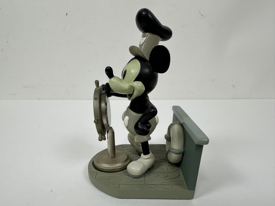Steamboat Willie Mickey Mouse Clock Figurine (Has Crack In Right Shoulder - See Photos) With Original Box 5H [Photo 5]