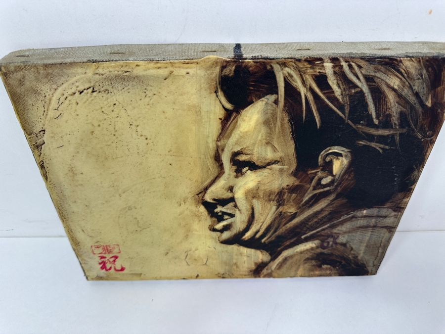 Original Gerry Kirk Portrait Oil Painting On Canvas Signed Lower Left Dated 1973 12 X 9 [Photo 5]