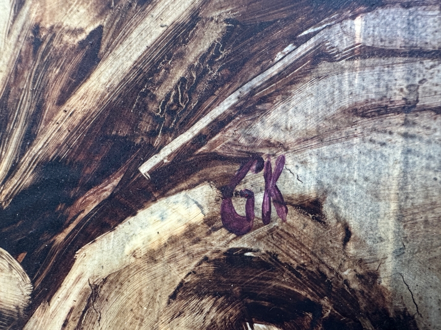 Original Gerry Kirk Portrait Oil Painting On Canvas Signed Lower Left Dated 1973 12 X 9 [Photo 3]