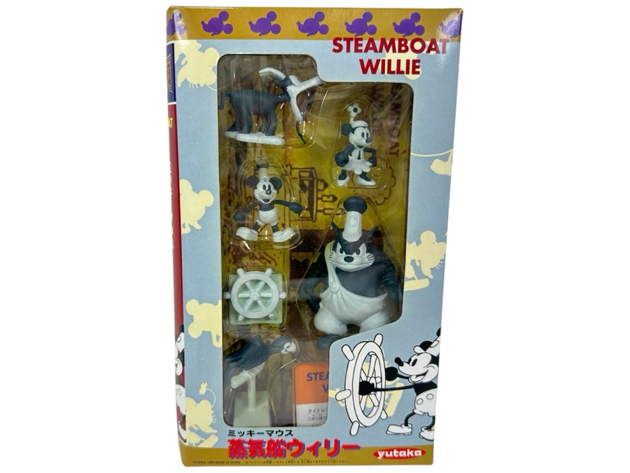 Yutaka Steamboat Willie Mickey Mouse Disney Figurines With Original Box From Japan