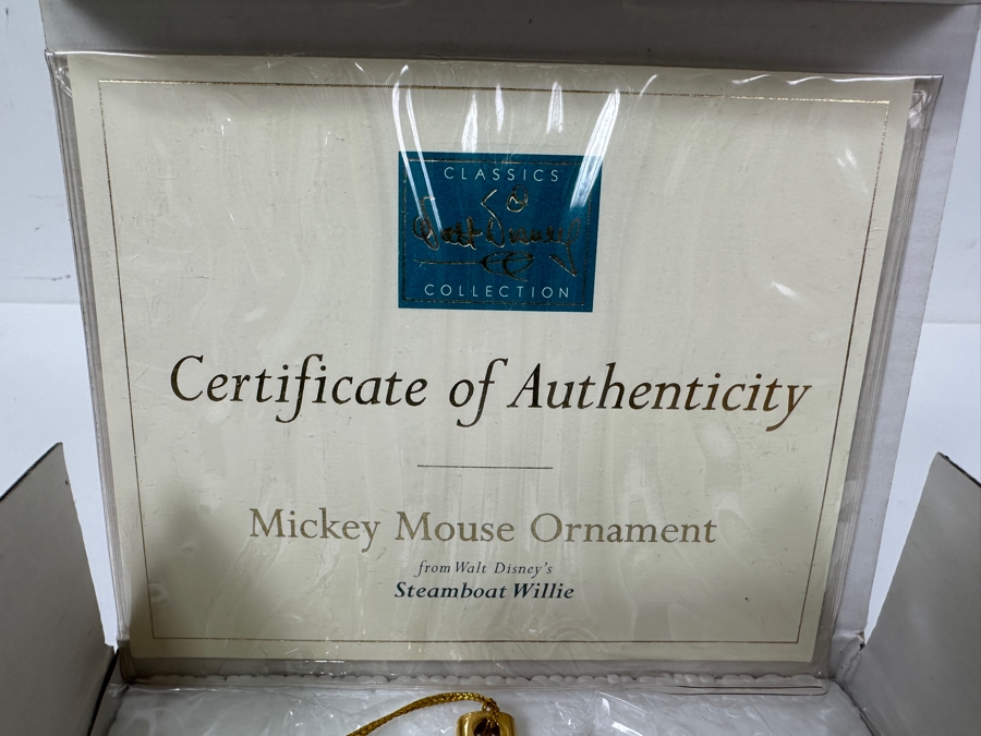 Walt Disney Classics Collection Steamboat Willie Mickey Mouse Disney 75 Years Ornament With Original Box [Photo 3]