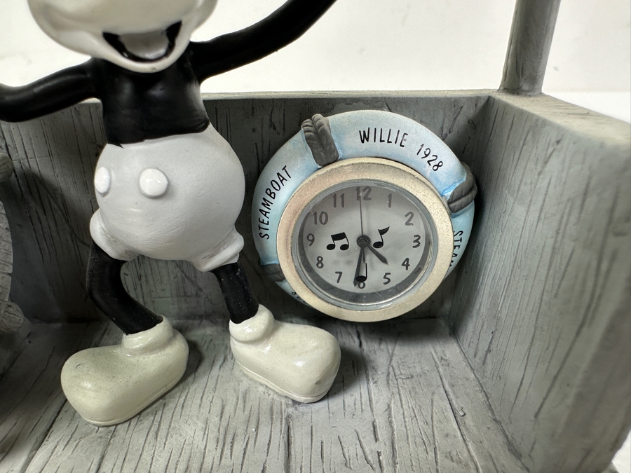 Disney Time Works Steamboat Willie Mickey Mouse Clock Figurine With Original Box 5H [Photo 3]