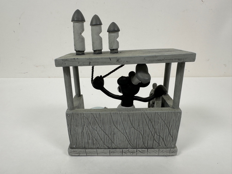 Disney Time Works Steamboat Willie Mickey Mouse Clock Figurine With Original Box 5H [Photo 5]