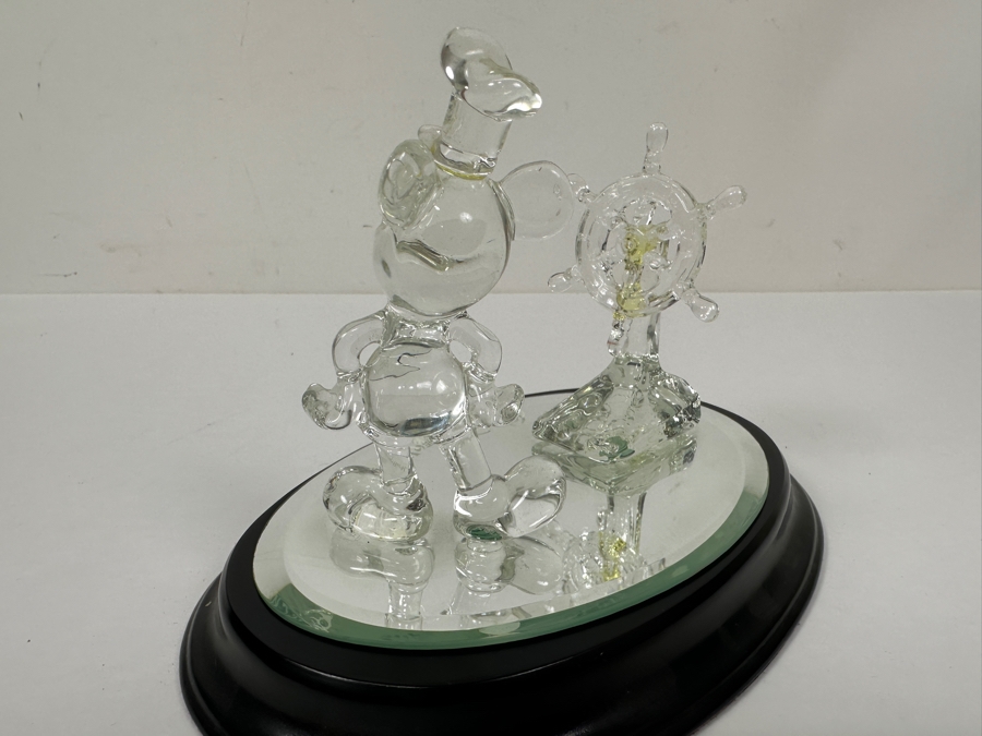 Arribas Brothers Crystal Glass Mickey Mouse Steamboat Willie Figurine On Mirrored Base From Walt Disney World 7W X 5H [Photo 6]