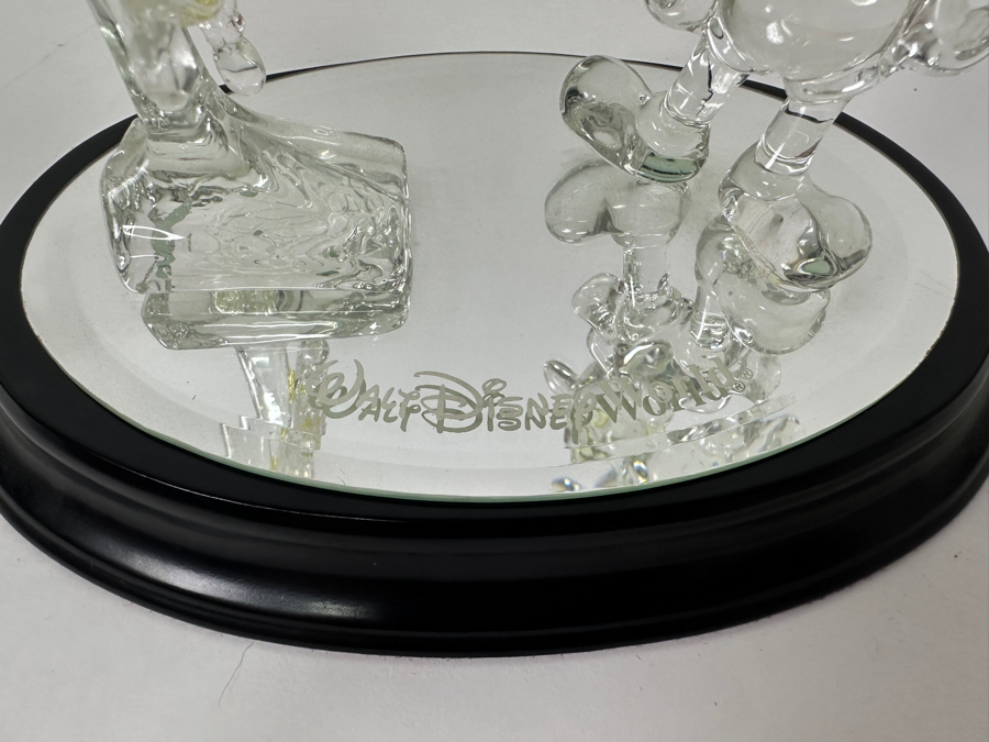 Arribas Brothers Crystal Glass Mickey Mouse Steamboat Willie Figurine On Mirrored Base From Walt Disney World 7W X 5H [Photo 3]