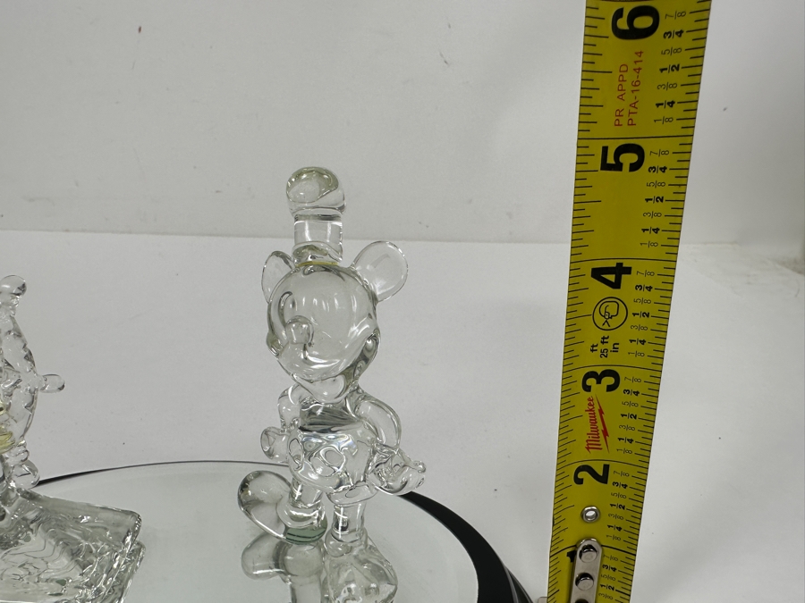 Arribas Brothers Crystal Glass Mickey Mouse Steamboat Willie Figurine On Mirrored Base From Walt Disney World 7W X 5H [Photo 10]