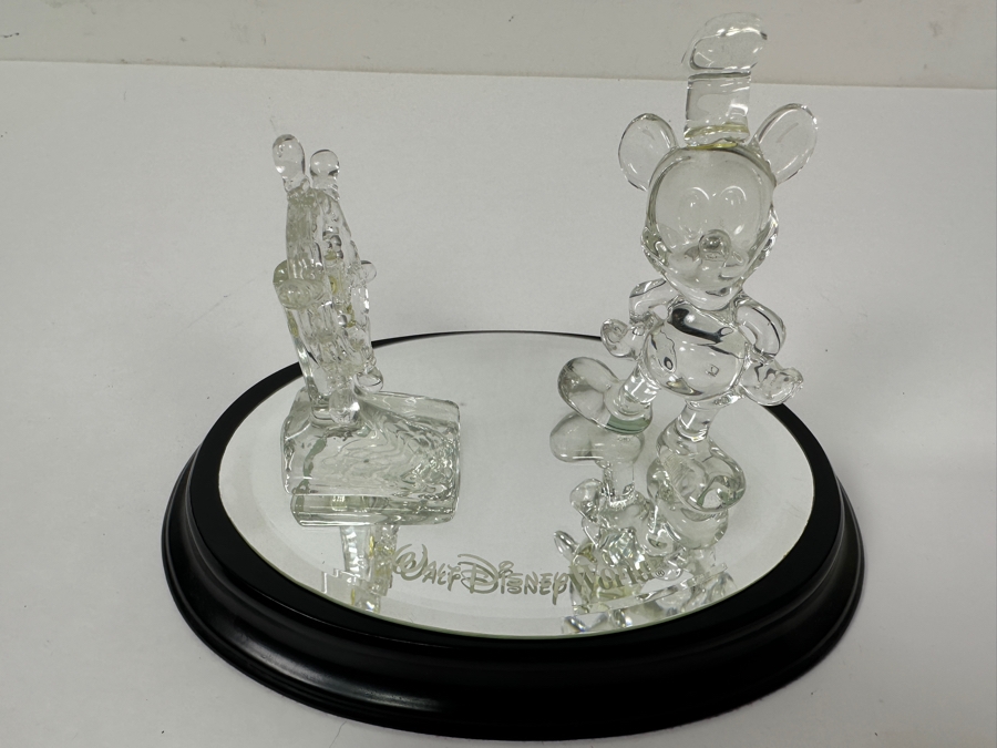Arribas Brothers Crystal Glass Mickey Mouse Steamboat Willie Figurine On Mirrored Base From Walt Disney World 7W X 5H [Photo 4]