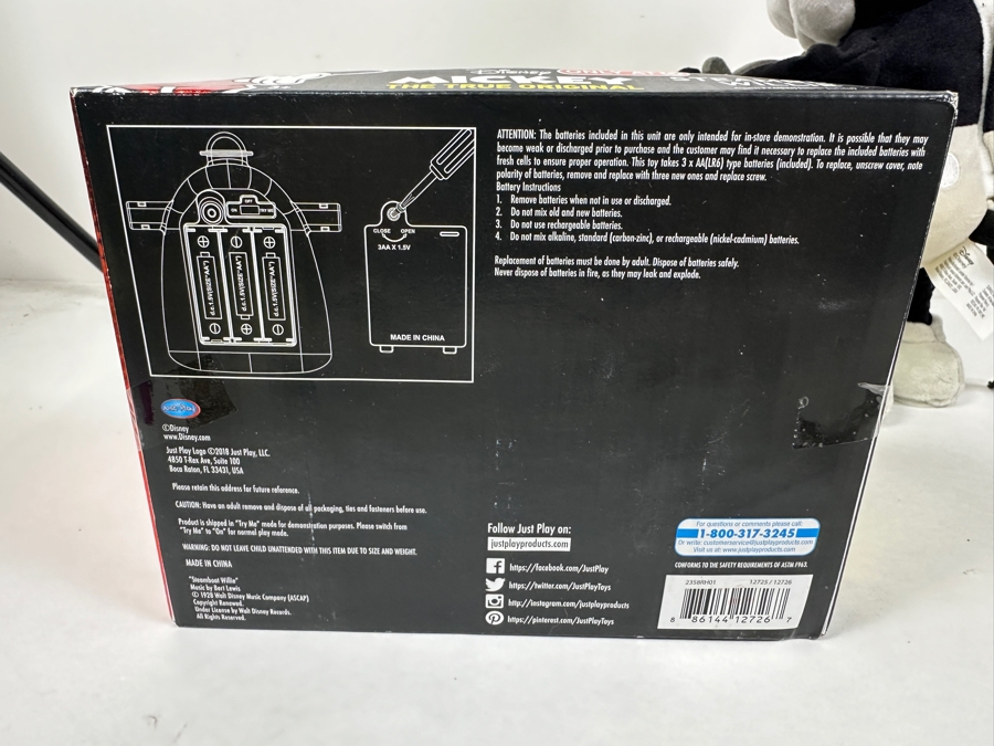 Pair Of Disney's Mickey Mouse Steamboat Willie Special Edition Plush- Mickey Whistles & Moves Like The Animation 17'H [Photo 8]