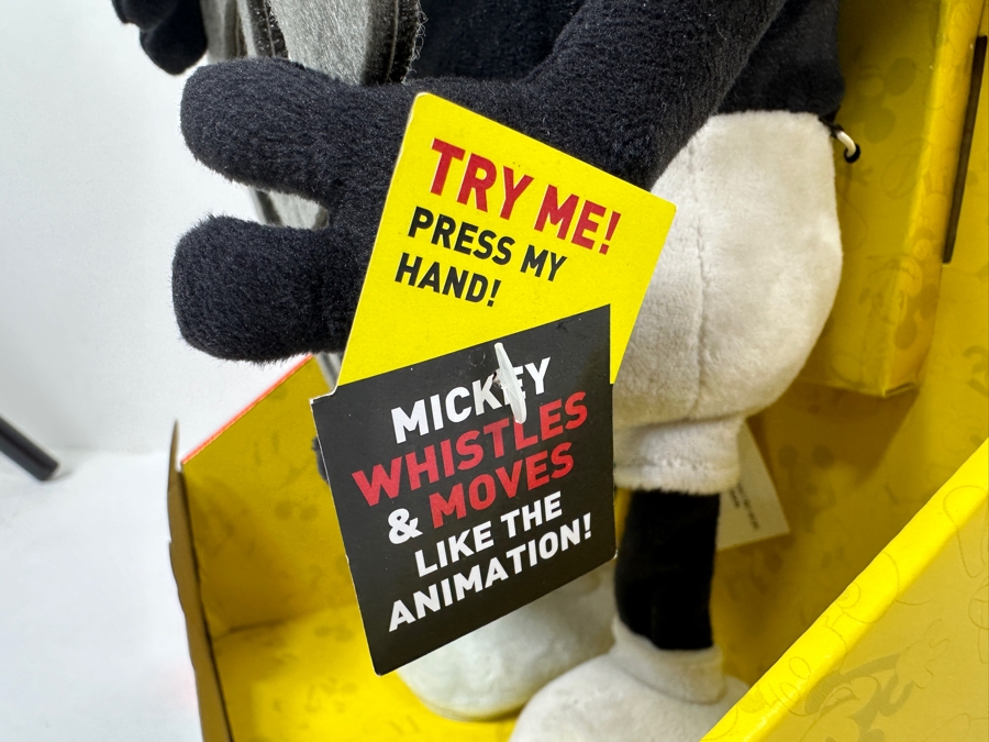 Pair Of Disney's Mickey Mouse Steamboat Willie Special Edition Plush- Mickey Whistles & Moves Like The Animation 17'H [Photo 4]