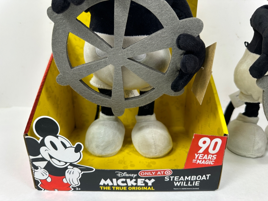 Pair Of Disney's Mickey Mouse Steamboat Willie Special Edition Plush- Mickey Whistles & Moves Like The Animation 17'H [Photo 3]