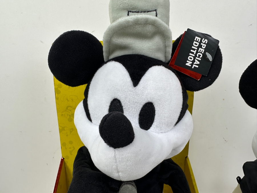 Pair Of Disney's Mickey Mouse Steamboat Willie Special Edition Plush- Mickey Whistles & Moves Like The Animation 17'H [Photo 2]
