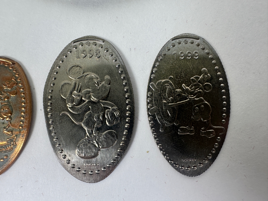 Mickey Mouse Steamboat Willie Collection: 2000 Millennium Trading Pin, Coin, Rolled Coins, Button, Paperweight, Walt Disney World Trading Pin & Bell [Photo 11]