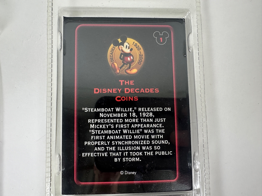 Mickey Mouse Steamboat Willie Collection: 2000 Millennium Trading Pin, Coin, Rolled Coins, Button, Paperweight, Walt Disney World Trading Pin & Bell [Photo 5]