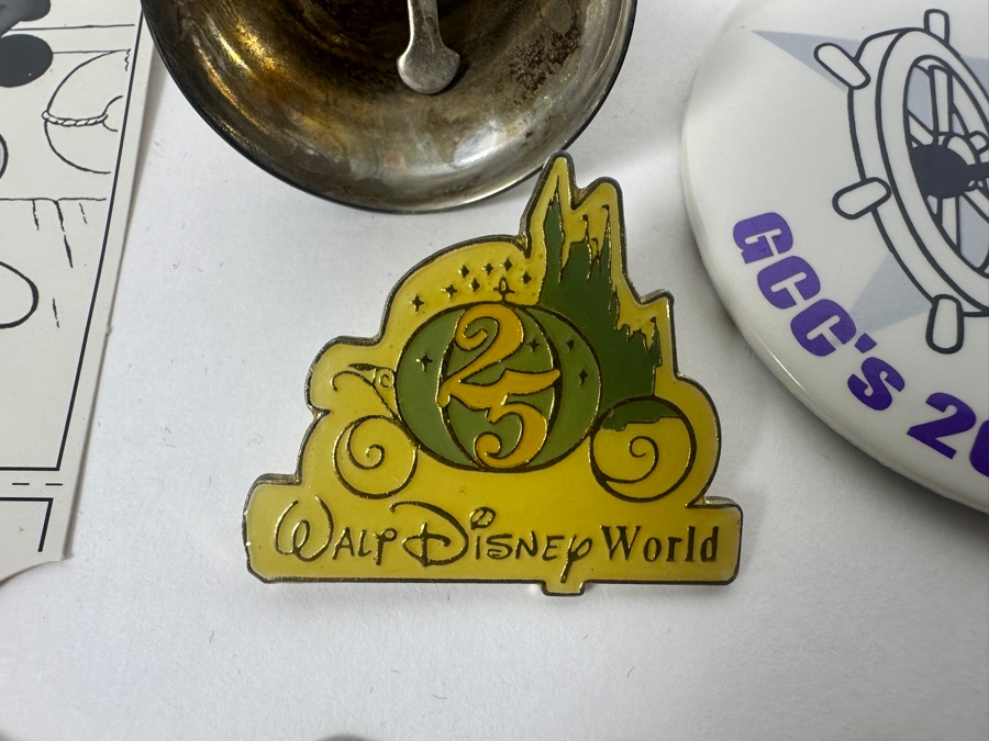 Mickey Mouse Steamboat Willie Collection: 2000 Millennium Trading Pin, Coin, Rolled Coins, Button, Paperweight, Walt Disney World Trading Pin & Bell [Photo 10]