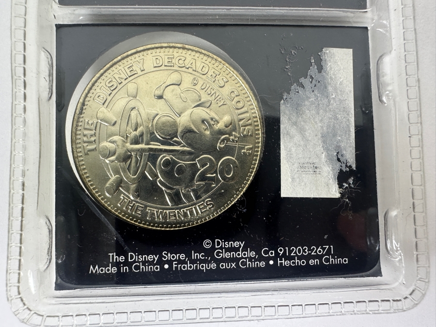 Mickey Mouse Steamboat Willie Collection: 2000 Millennium Trading Pin, Coin, Rolled Coins, Button, Paperweight, Walt Disney World Trading Pin & Bell [Photo 6]