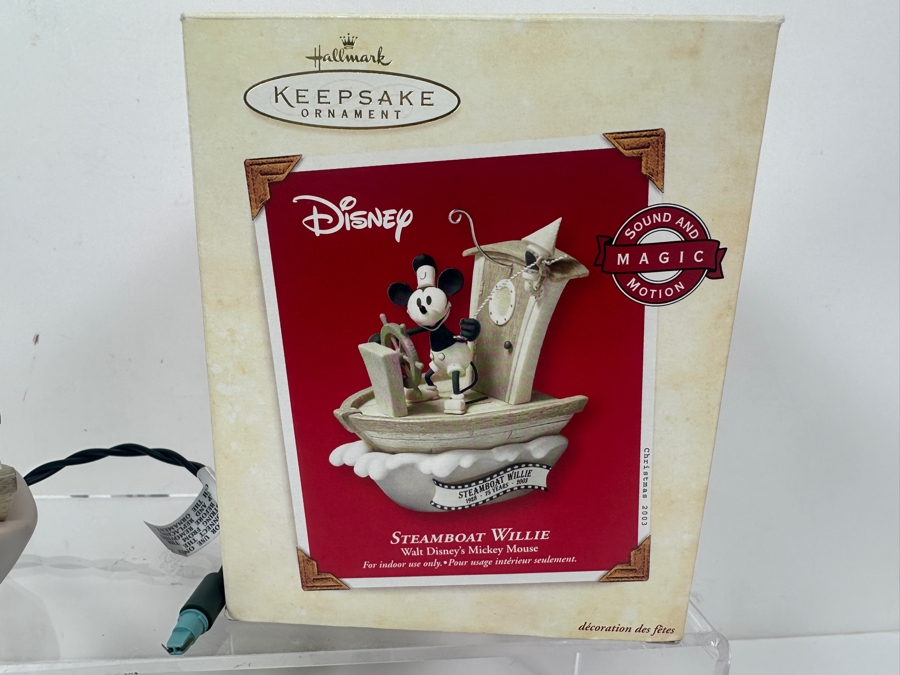 (2) Disney's Steamboat Willie Christmas Ornaments (One With Box) & (5) Small Steamboat Willie Figurines [Photo 7]