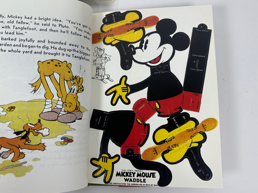 First Edition Walt Disney's Mickey Mouse My Life In Pictures Book, The 'Pop-up' Mickey Mouse Book And Mickey Mouse Waddle Book - The Story Book With Characters That Come Out And Walk First Printing Book [Photo 10]