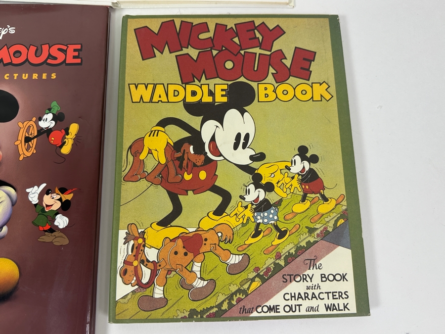 First Edition Walt Disney's Mickey Mouse My Life In Pictures Book, The 'Pop-up' Mickey Mouse Book And Mickey Mouse Waddle Book - The Story Book With Characters That Come Out And Walk First Printing Book [Photo 3]