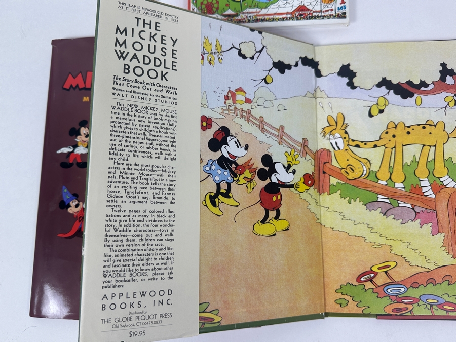 First Edition Walt Disney's Mickey Mouse My Life In Pictures Book, The 'Pop-up' Mickey Mouse Book And Mickey Mouse Waddle Book - The Story Book With Characters That Come Out And Walk First Printing Book [Photo 9]