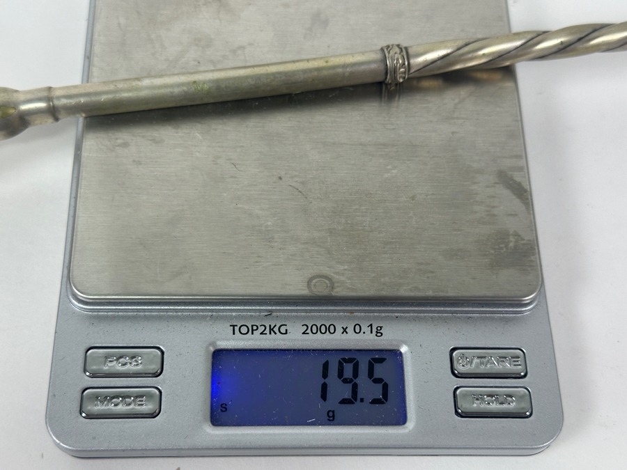 Vintage Argentine Gaucho Mate With .800 Silver Bombilla (Drinking Straw) - Straw Weighs 19.5g [Photo 9]