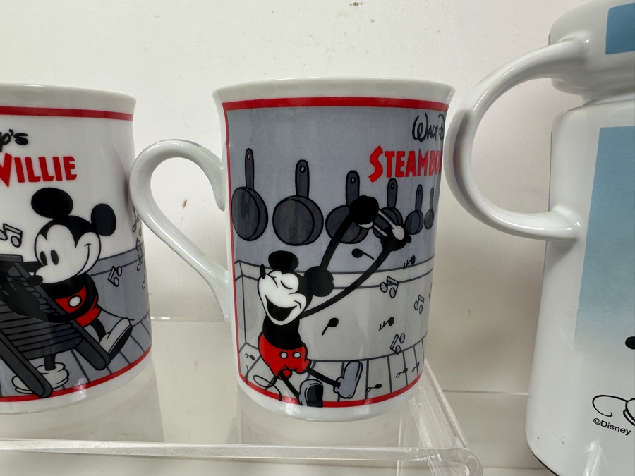 (9) Mickey Mouse Steamboat Willie Coffee Mugs, (1) Mickey Mouse Drinking Glass & (1) Walt Disney World 25 Years Coke Bottle [Photo 4]