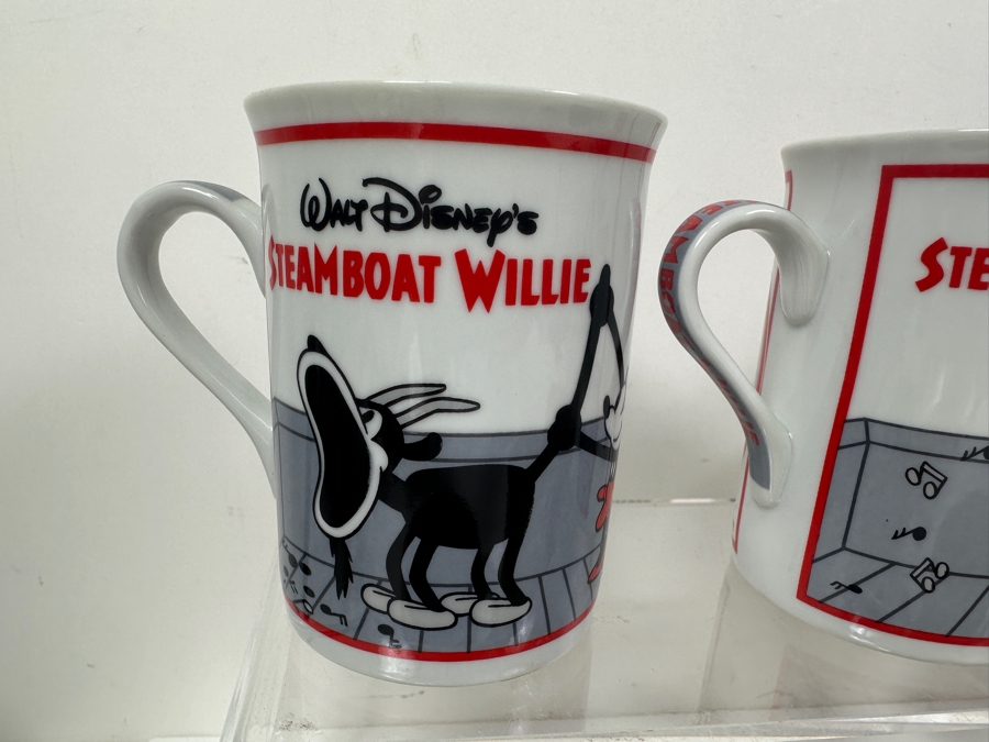 (9) Mickey Mouse Steamboat Willie Coffee Mugs, (1) Mickey Mouse Drinking Glass & (1) Walt Disney World 25 Years Coke Bottle [Photo 2]