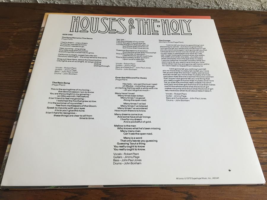 Led Zeppelin ‎- Houses Of The Holy - Atlantic ‎- SD 19130 [Photo 4]