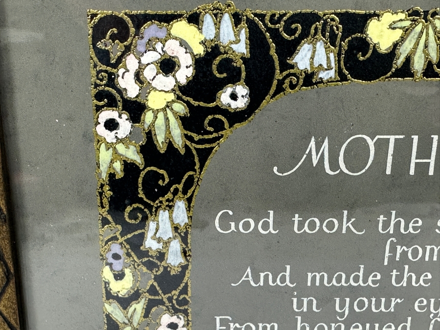 Vintage 1933 Framed 'Mother' Poem With Art Deco Graphics 9 X 11 [Photo 4]