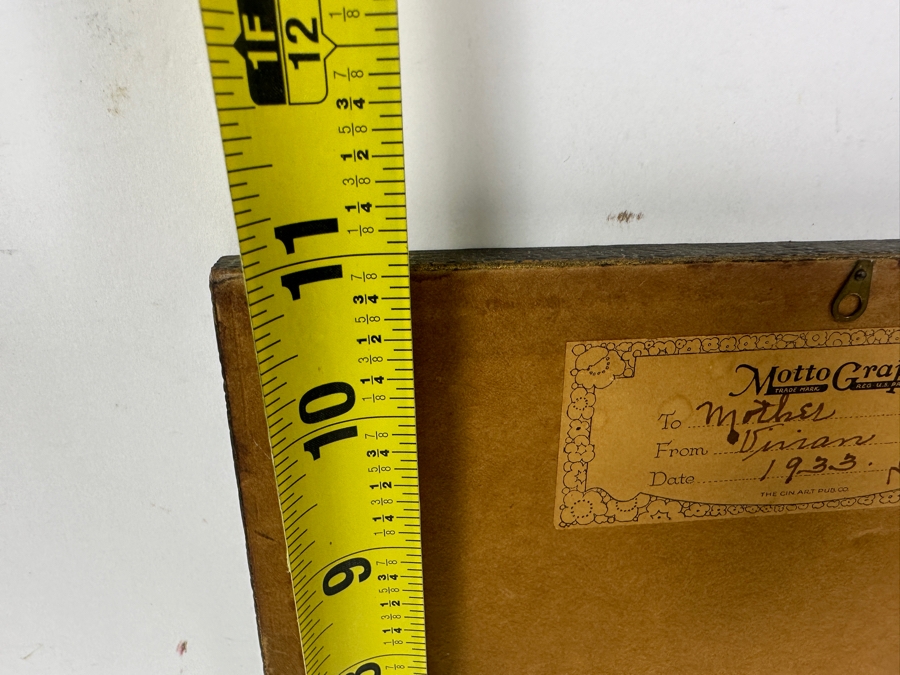 Vintage 1933 Framed 'Mother' Poem With Art Deco Graphics 9 X 11 [Photo 8]