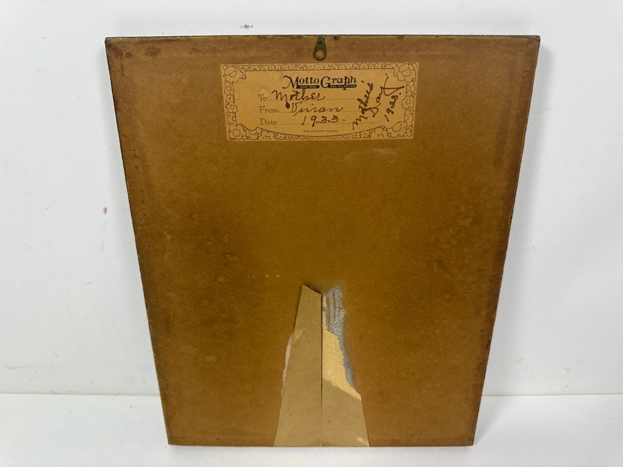 Vintage 1933 Framed 'Mother' Poem With Art Deco Graphics 9 X 11 [Photo 5]