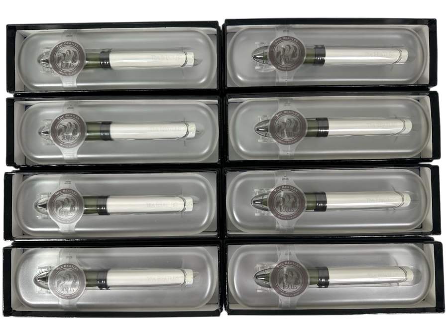 (8) Limited Edition The Beatles 'White Album' New Old Stock Pod Pens Individually Numbered