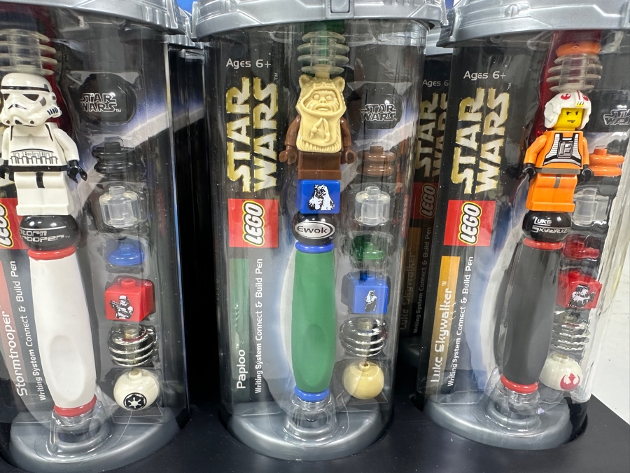 New LEGO Star Wars Collectible Pens With Store Display Merchandiser Yoda, Tusken Raider, Obi-Wan Kenobi, Stormtrooper, Paploo And Luke Skywalker - 24 Total Pens [Photo 6]
