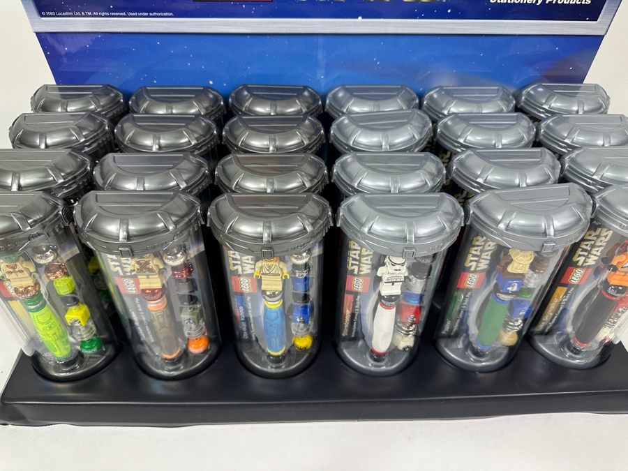 New LEGO Star Wars Collectible Pens With Store Display Merchandiser Yoda, Tusken Raider, Obi-Wan Kenobi, Stormtrooper, Paploo And Luke Skywalker - 24 Total Pens [Photo 8]