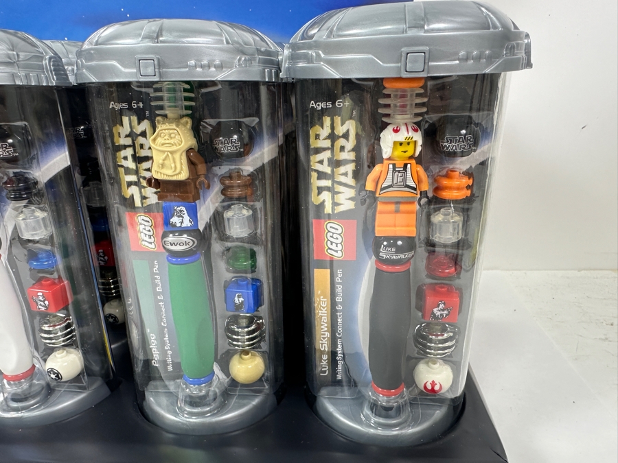 New LEGO Star Wars Collectible Pens With Store Display Merchandiser Yoda, Tusken Raider, Obi-Wan Kenobi, Stormtrooper, Paploo And Luke Skywalker - 24 Total Pens [Photo 7]