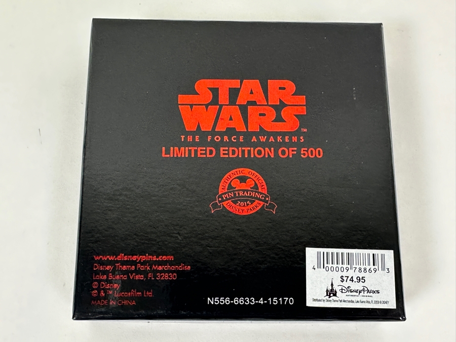 Star Wars The Force Awakens Limited Edition Of 500 Disney Trading Pin With Box Retails $74.95 [Photo 6]