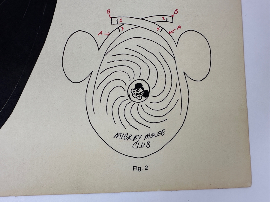 Vintage Mid-Century Paper Mickey Mouse Club Novelty Ears Hat 18 X 12 [Photo 6]