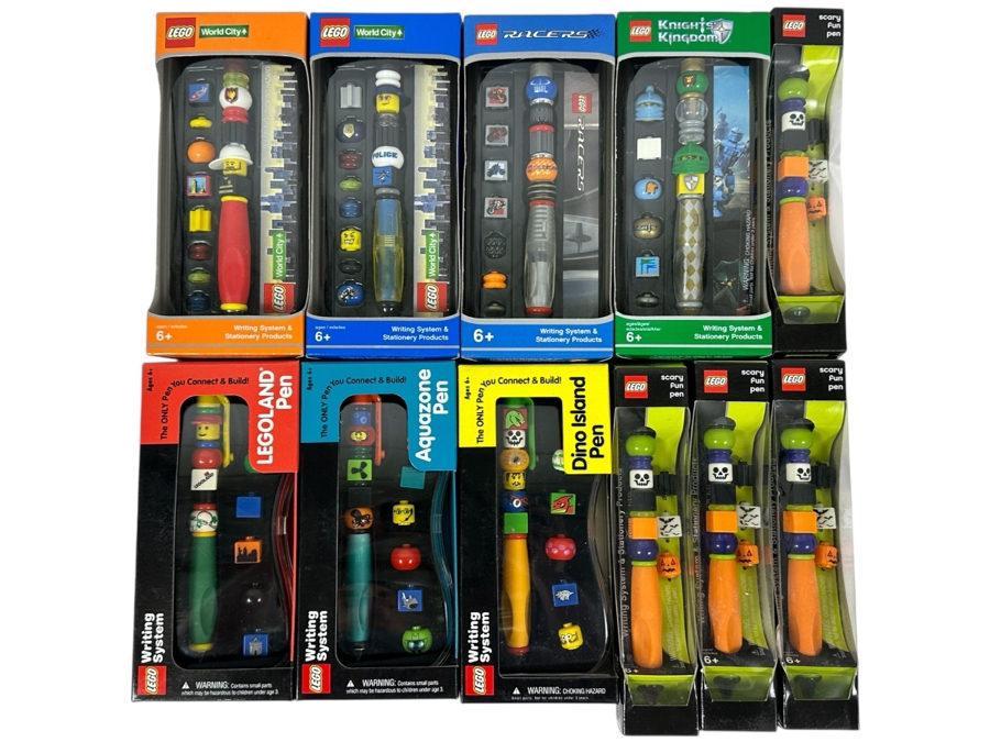 (7) New Lego Legoland Pens And (4) New Lego Scary Fun Pens
