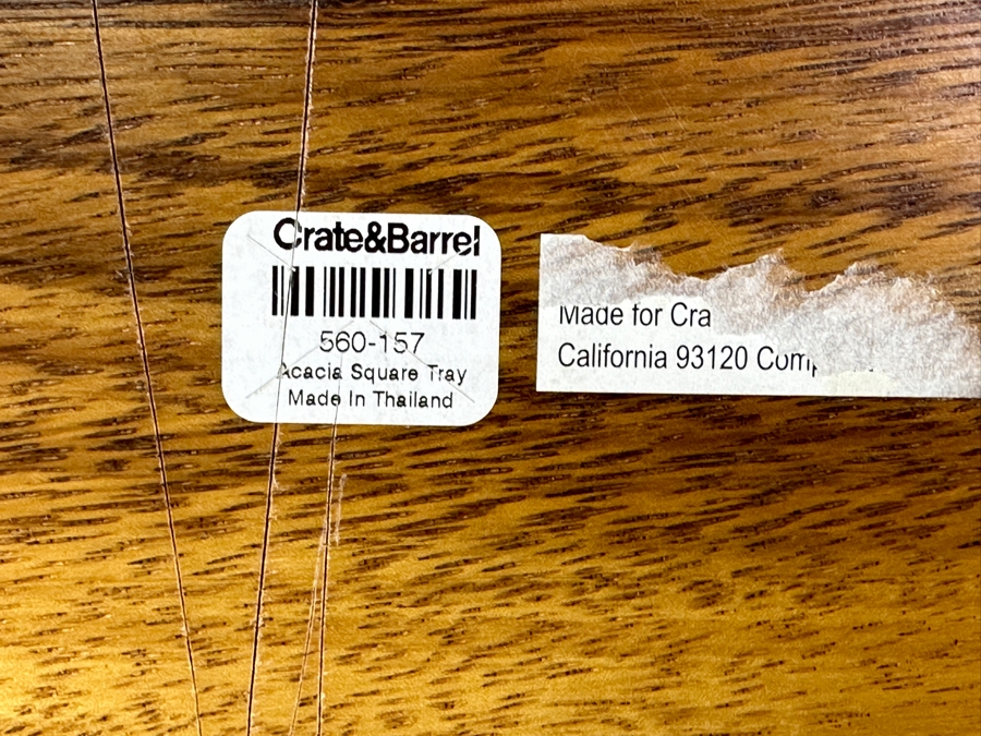 CB2 Loop Planter In Black And Crate & Barrel Acacia Wood Square Tray 16'W [Photo 5]