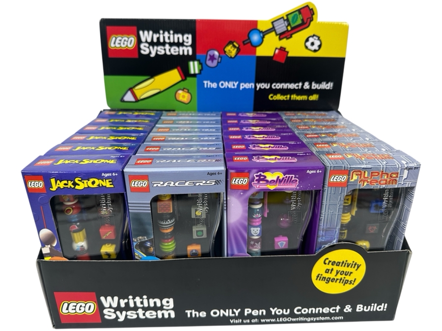 (24) New Lego Pens With Store Merchandiser