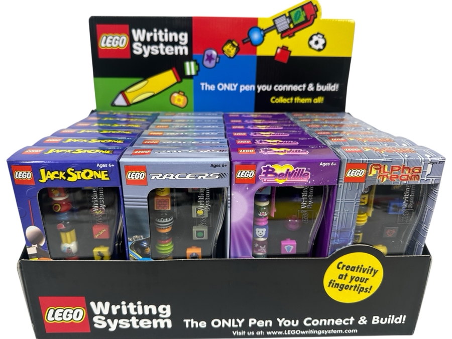 (24) New Lego Pens With Store Merchandiser