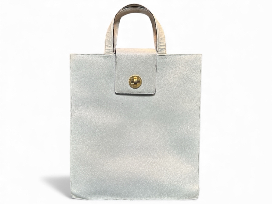 Bvlgari Leather Tote Handbag With Original Bvlgari Dust Bag 12.5 X 14 Estimate $1,000
