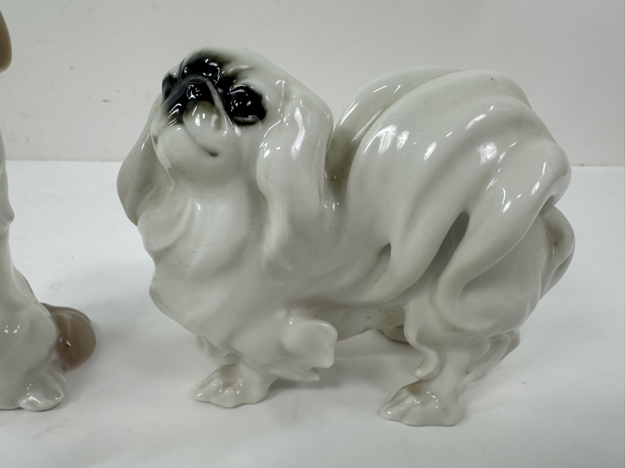 Royal Copenhagen Pekinese Dog Figurine #1776 Designed by Peter Herold and Vintage Hutschenreuther Porcelain Pekingese Dog Figurine [Photo 2]