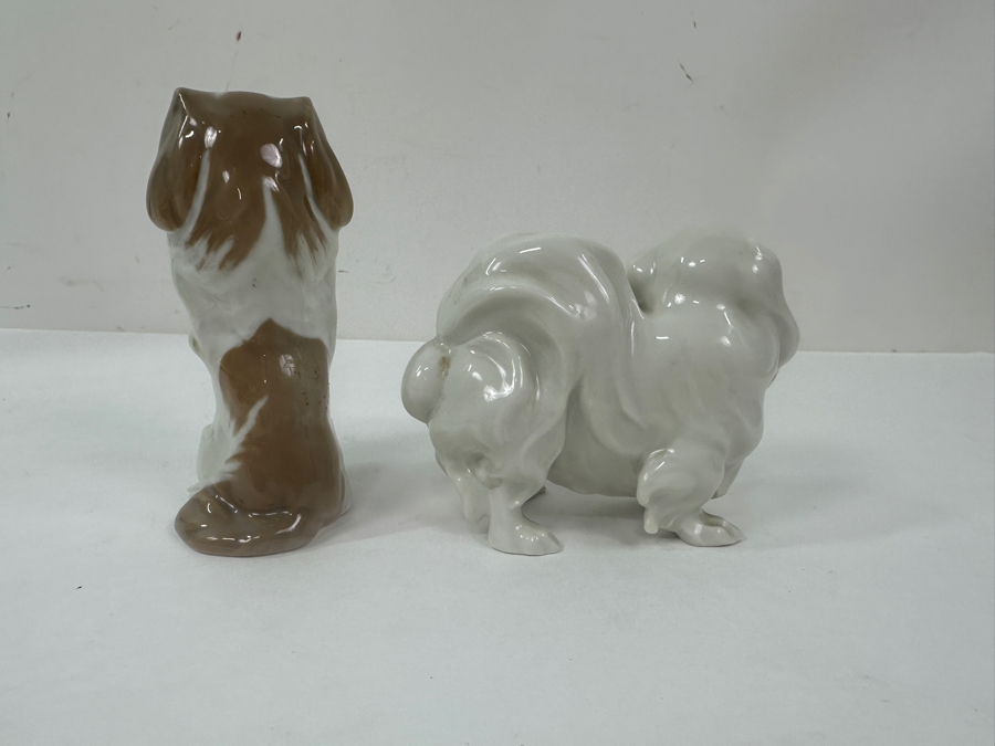 Royal Copenhagen Pekinese Dog Figurine #1776 Designed by Peter Herold and Vintage Hutschenreuther Porcelain Pekingese Dog Figurine [Photo 4]