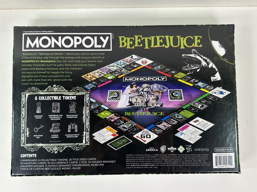 2019 New Factory Sealed Monopoly Beetlejuice Board Game From USAOPOLY In Carlsbad, CA [Photo 4]