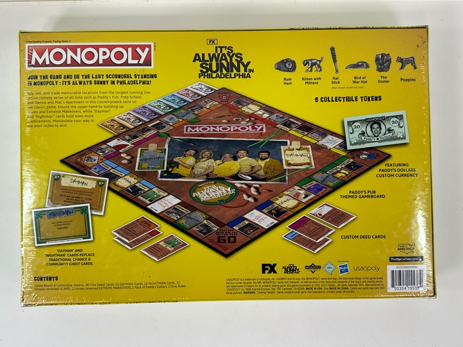 2023 New Factory Sealed Monopoly FX It's Always Sunny In Philadelphia Board Game From USAOPOLY In Carlsbad, CA [Photo 5]