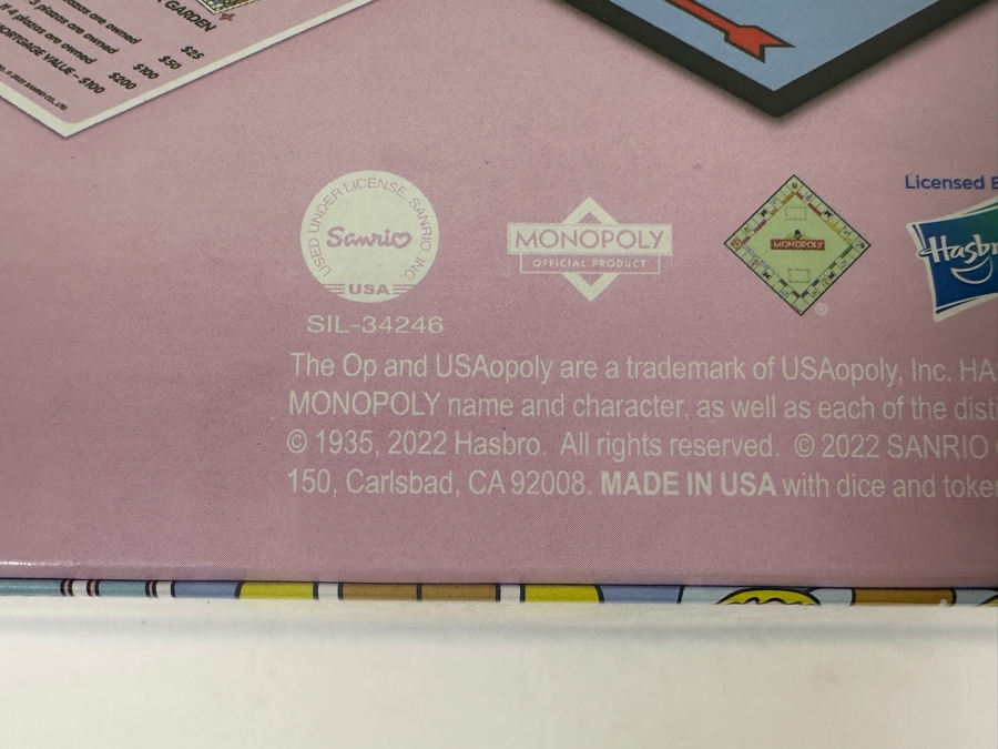 2022 New Factory Sealed Monopoly Hello Kitty And Friends Board Game From USAOPOLY In Carlsbad, CA [Photo 5]