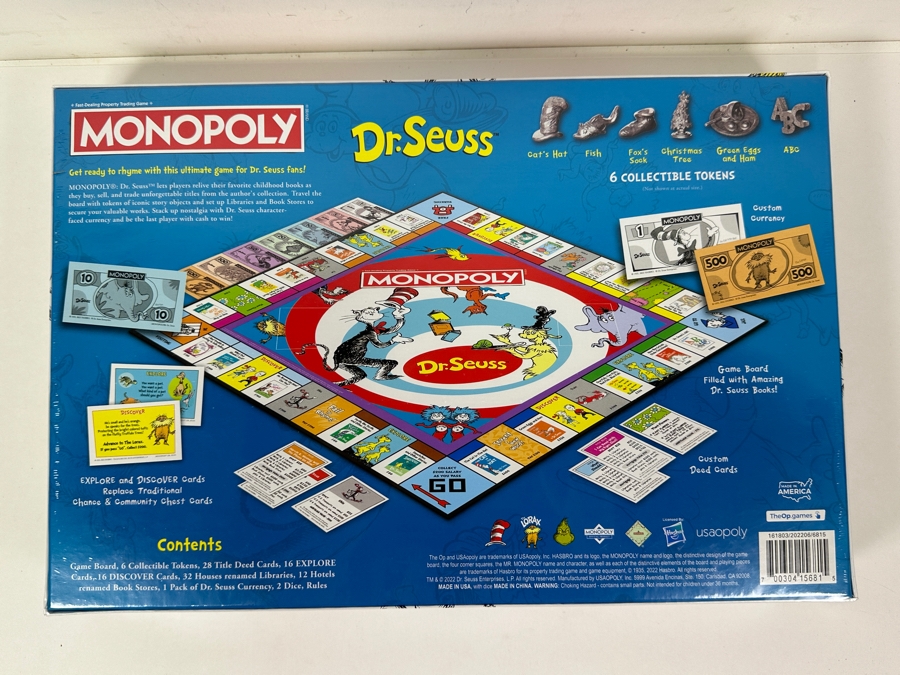 2022 New Factory Sealed Monopoly Dr. Seuss Board Game From USAOPOLY In Carlsbad, CA [Photo 3]