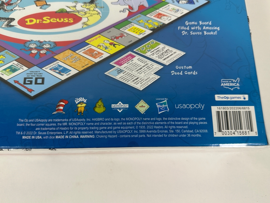 2022 New Factory Sealed Monopoly Dr. Seuss Board Game From USAOPOLY In Carlsbad, CA [Photo 4]