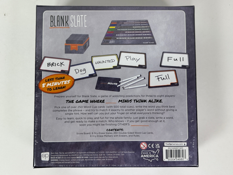 2025 New Factory Sealed Blank Slate Game From USAOPOLY In Carlsbad, CA [Photo 3]