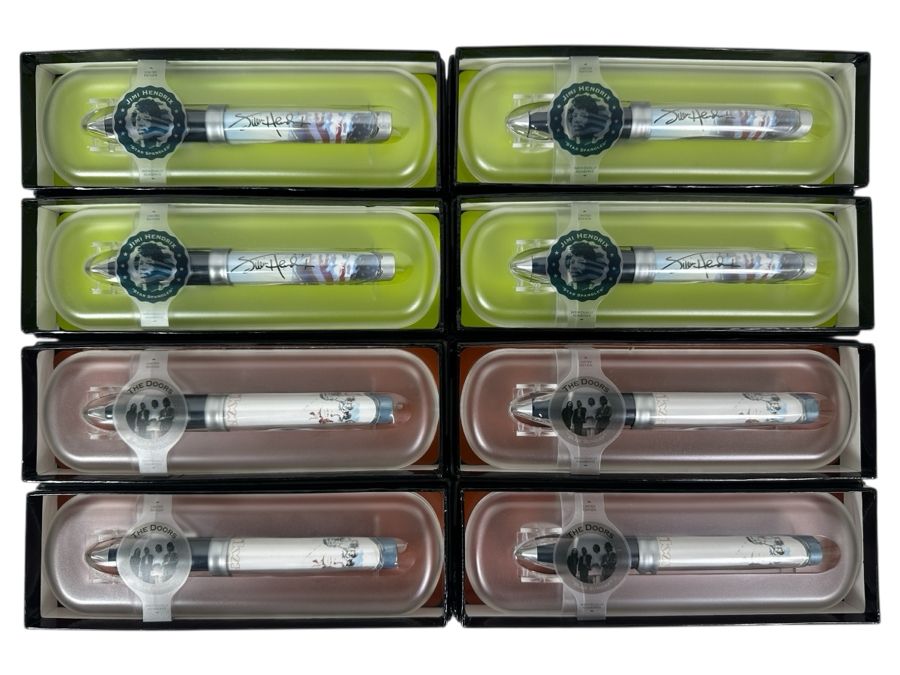 (4) Jimi Hendrix New Old Stock Pod Pens And (4) The Doors New Old Stock Pod Pens
